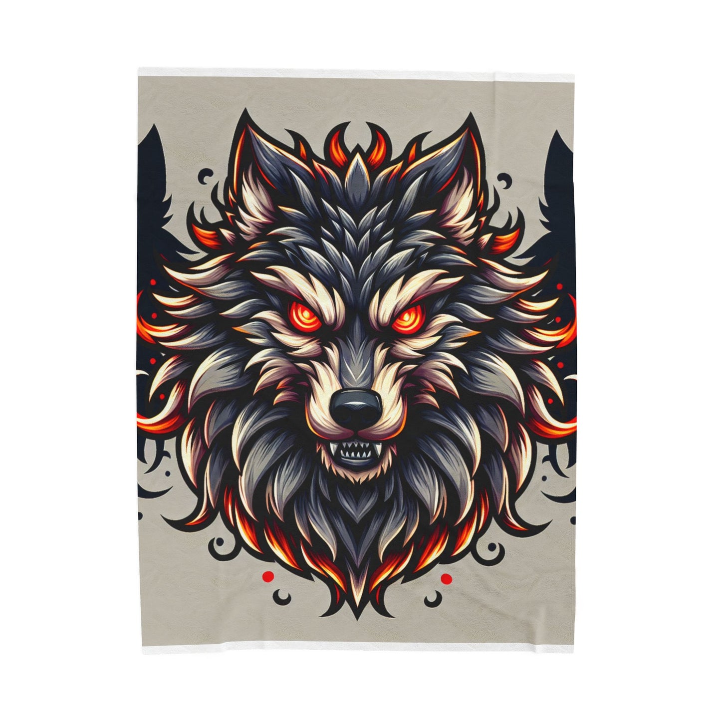 Fierce Wolf's Glare - Plush Blanket