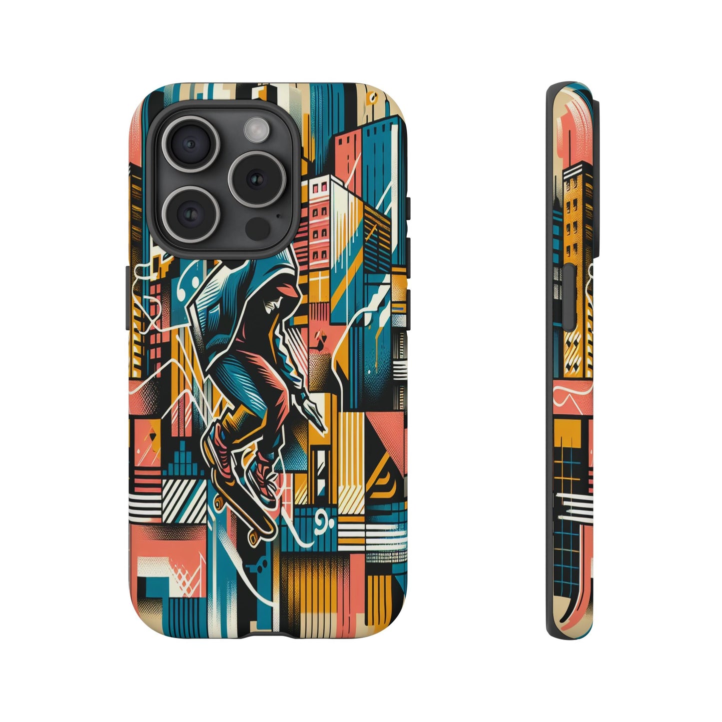 Skater in the Cityscape - Phone Case