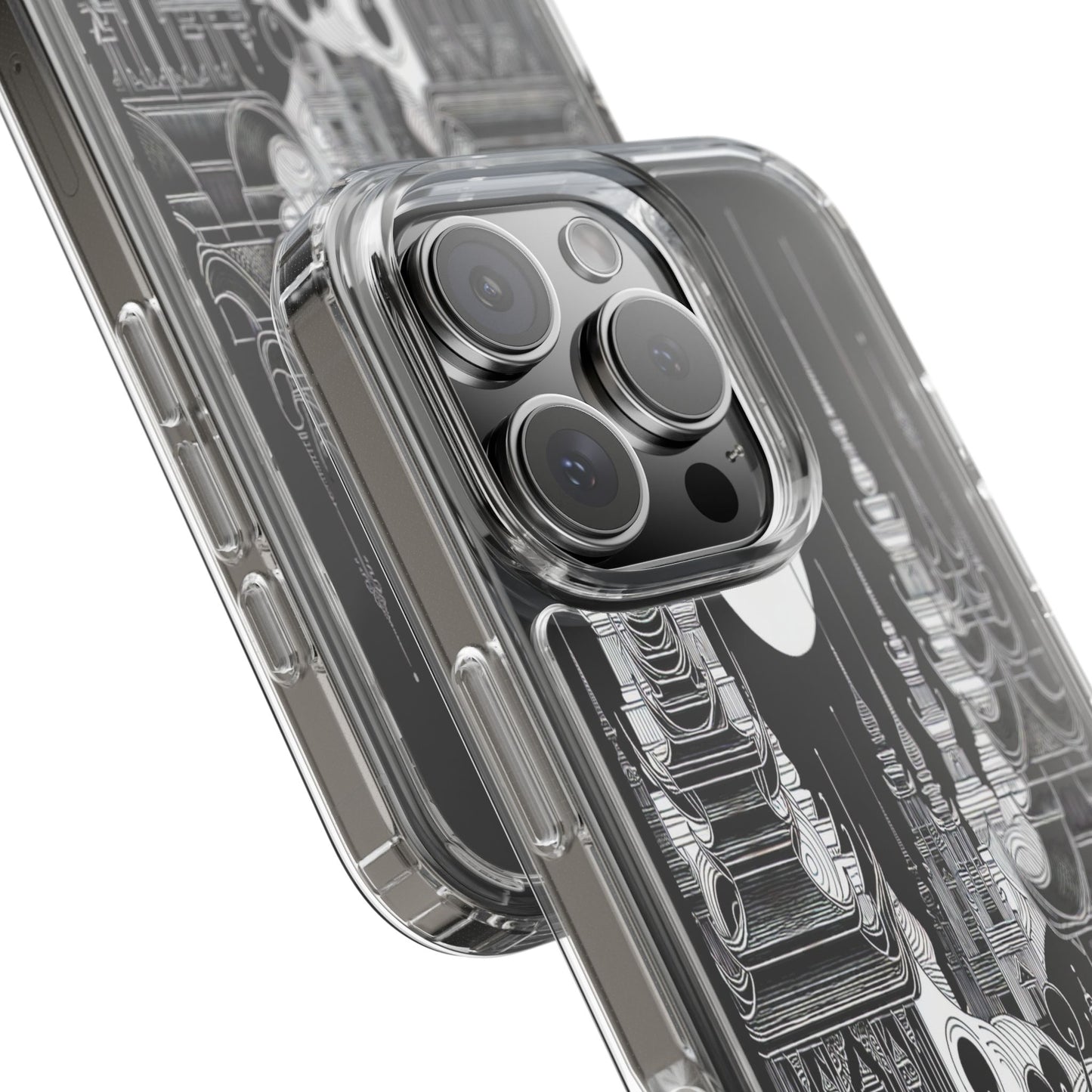 Transparent Temple Silhouette Under Bright Moon Iphone Case Compatible With Iphone 16 15 14 - Clear Phone Cover