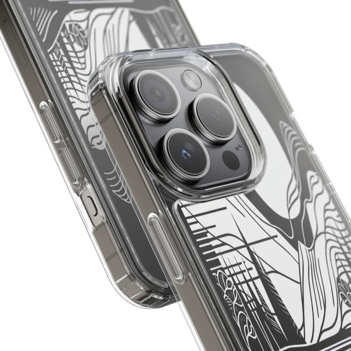 Transparent Lines and Landscape Iphone Case Compatible With Iphone 16 15 14 - Clear Phone Cover