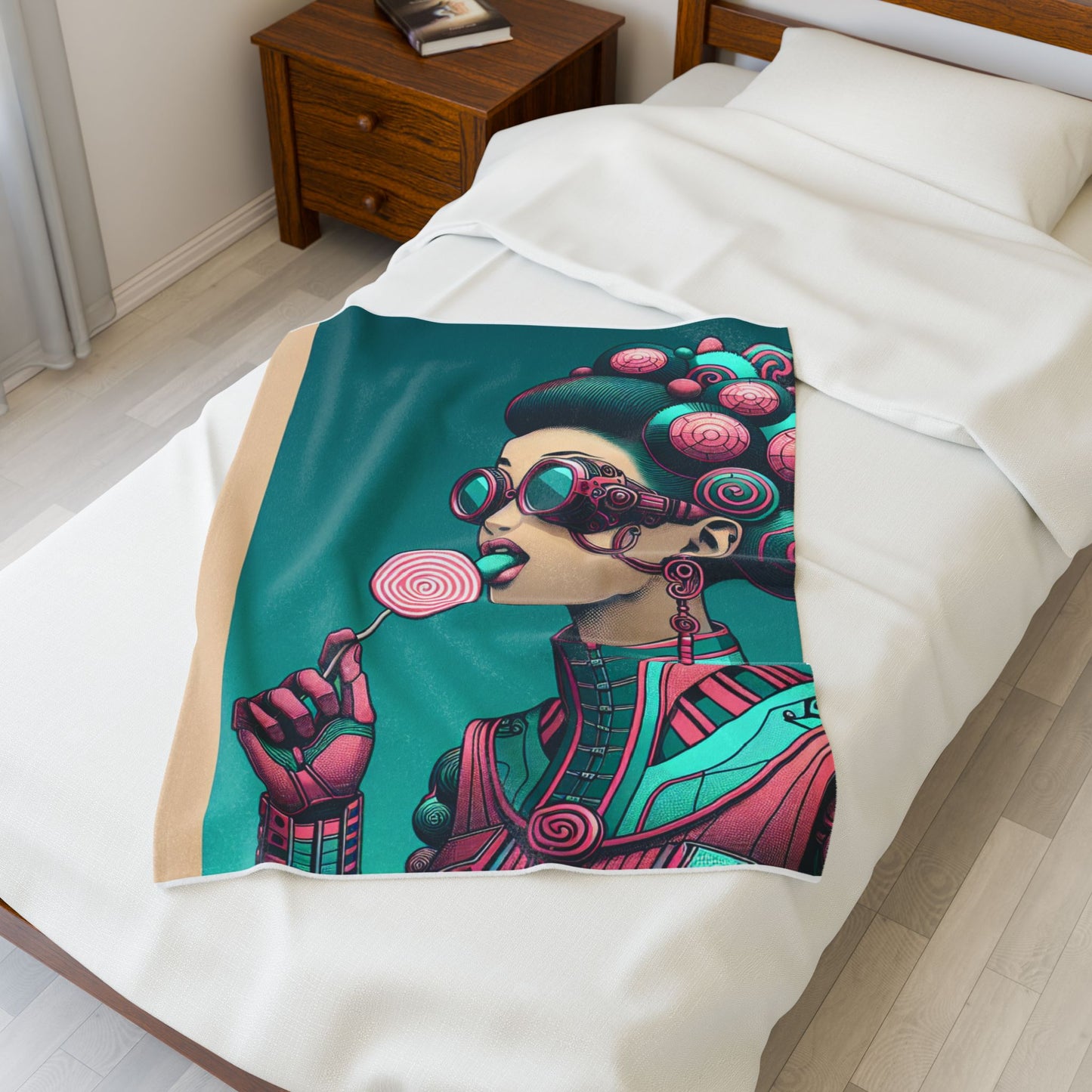 Robot Candy Delight - Plush Blanket