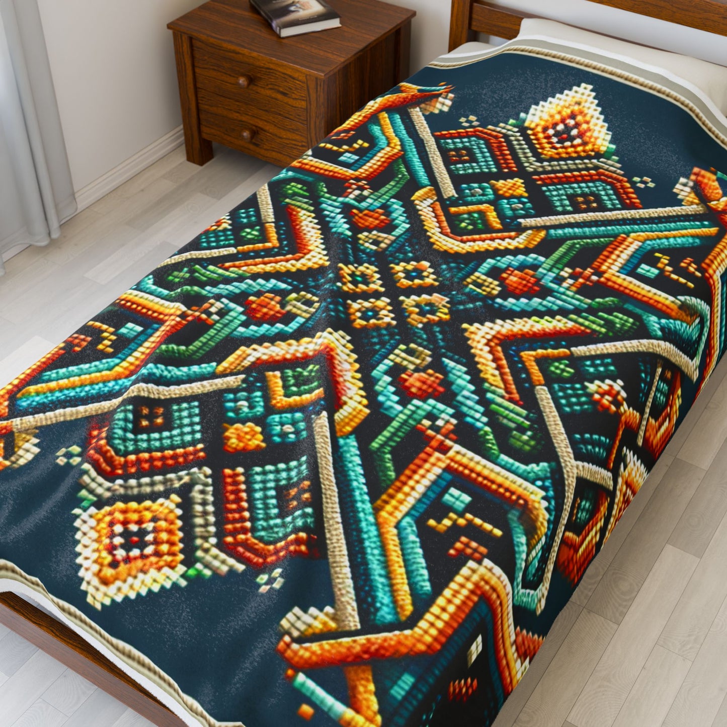 Intricate Puzzle Patterns - Plush Blanket