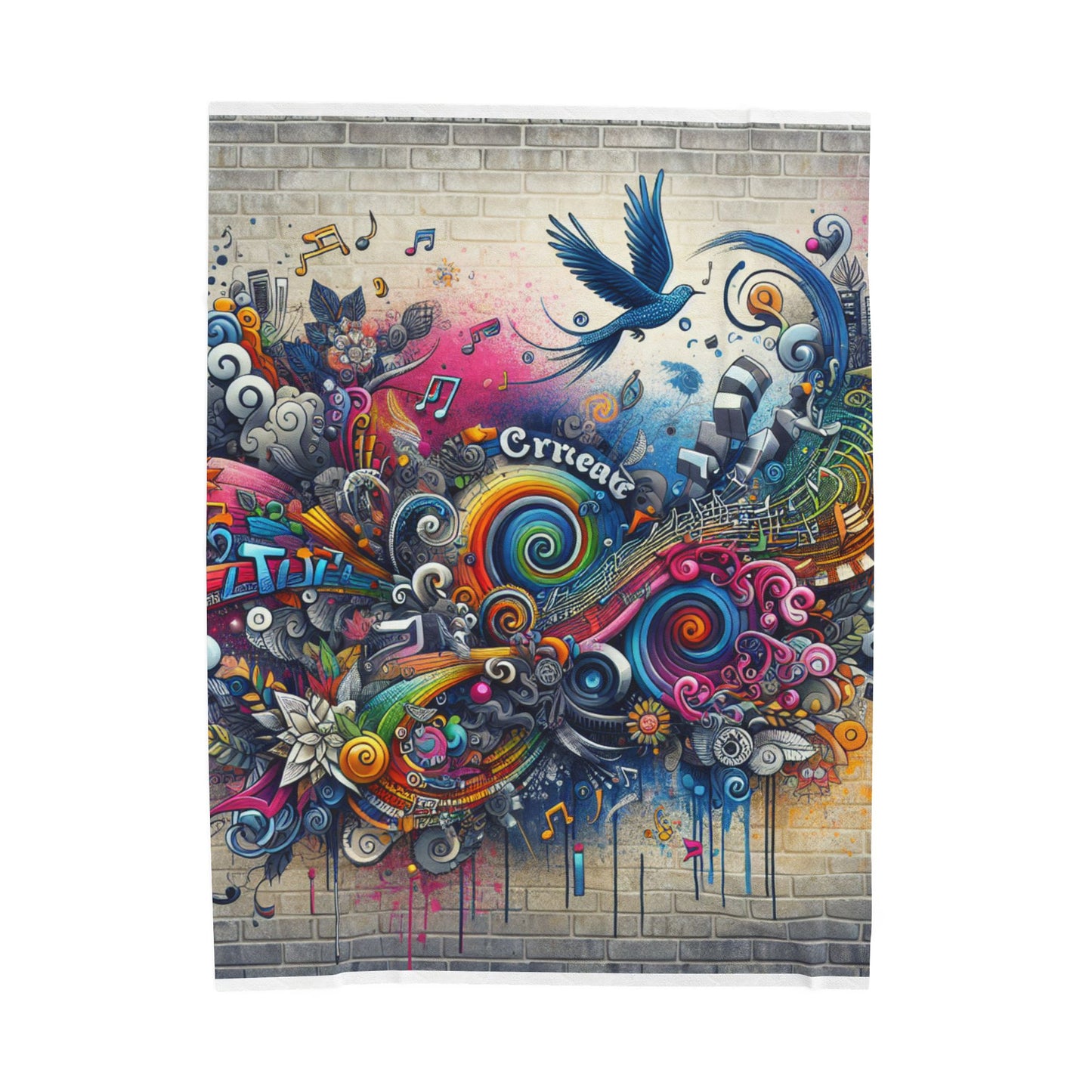 Creative Expression on the Wall - Plush Blanket