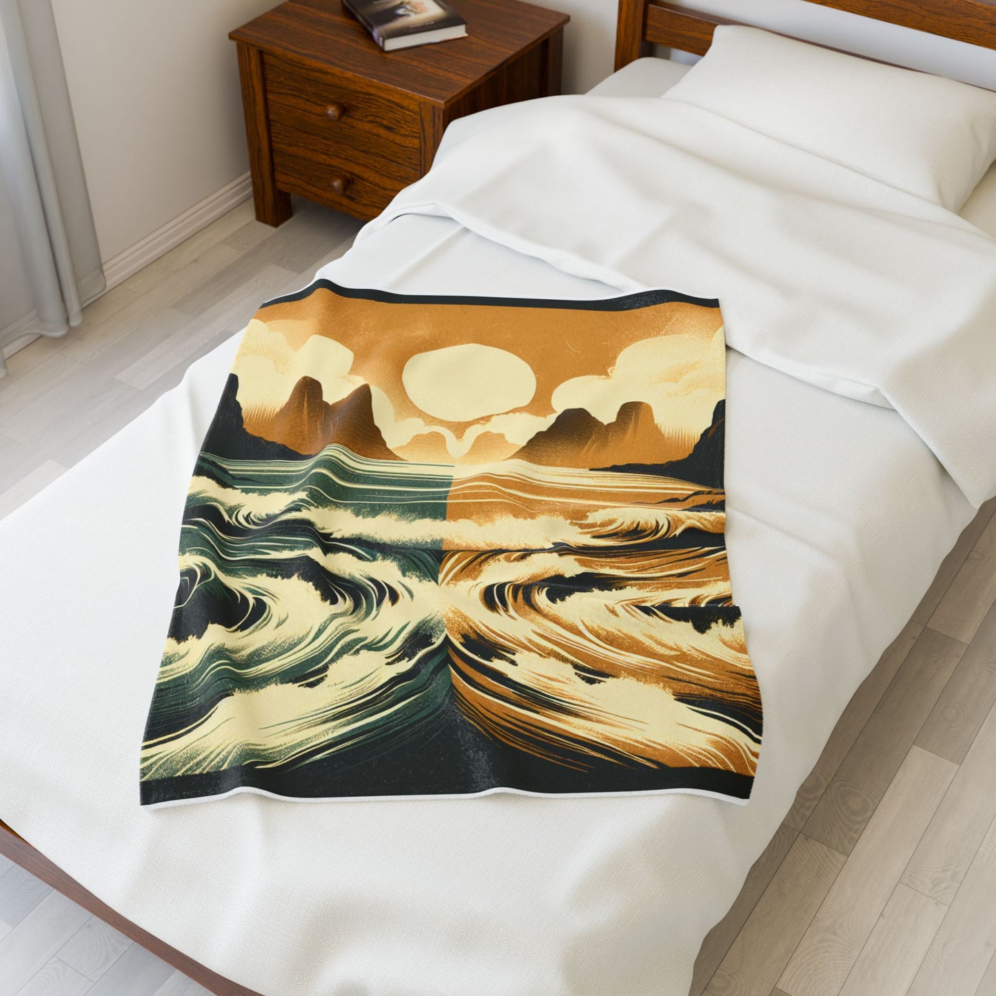Rippling Tranquility at Dawn - Plush Blanket