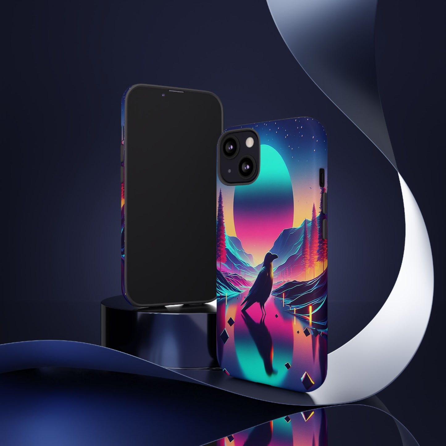 Celestial Horizon with Raven - Phone Case