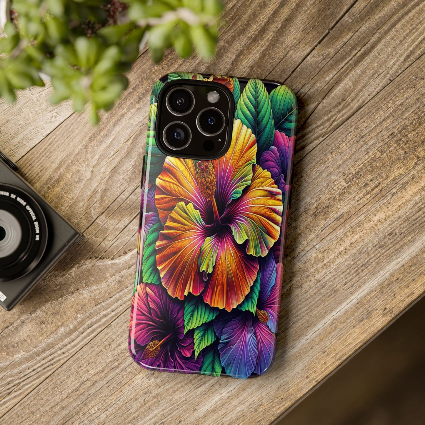 Custom ProtectiveColorful Hibiscus RadianceIphone Case Compatible With Iphone 16 15 14 - Phone Cover