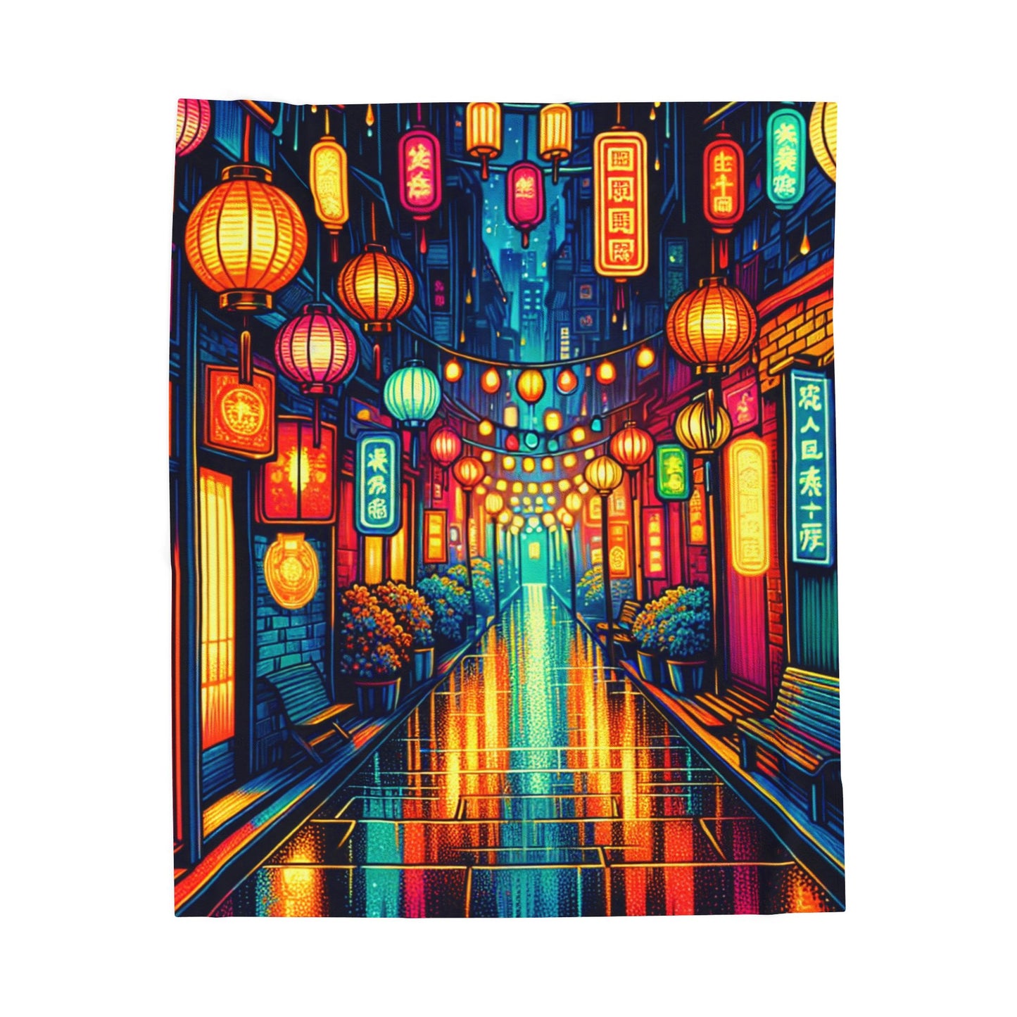 Lantern-Lit Passage - Plush Blanket
