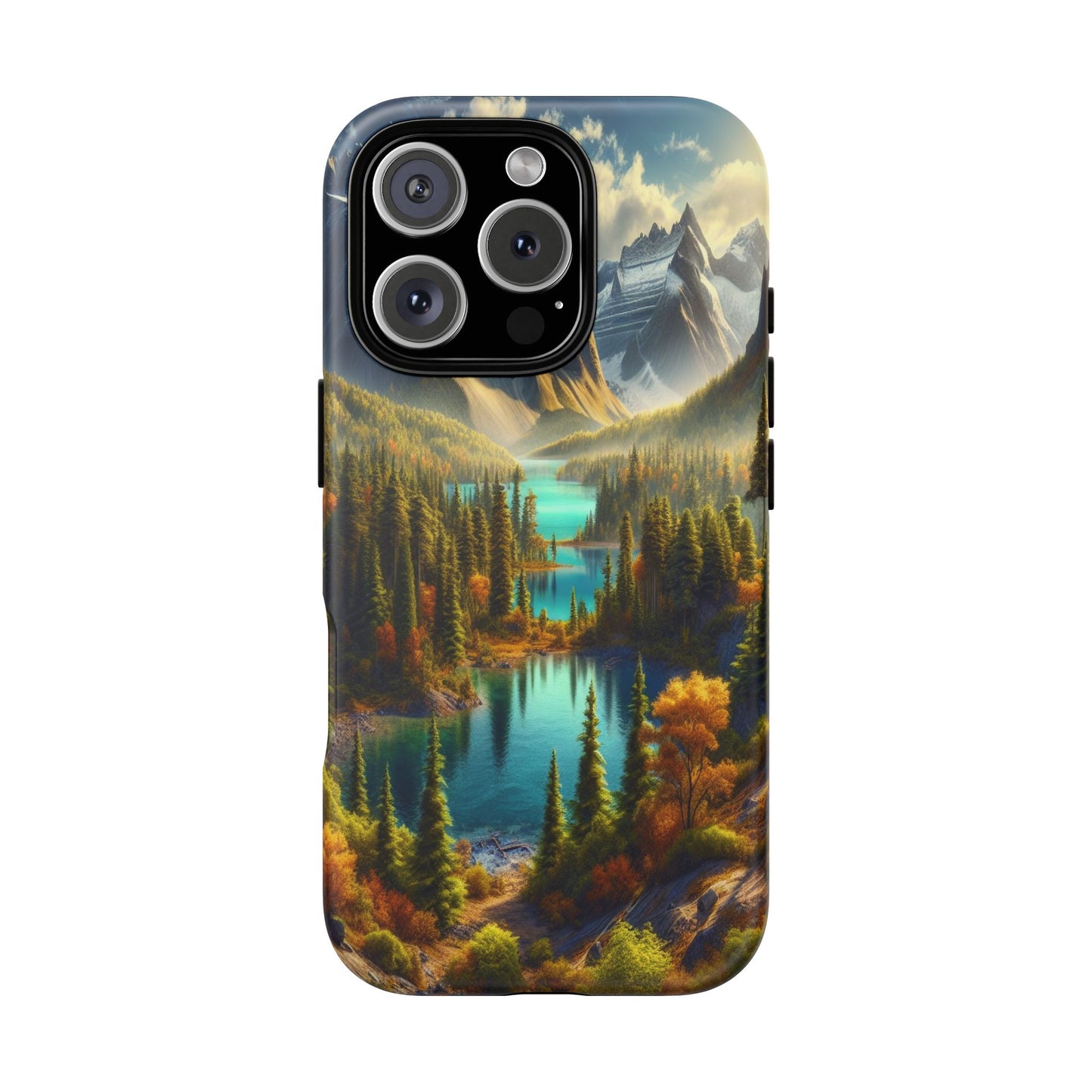 Radiant Peaks and Tranquil Waters - Phone Case