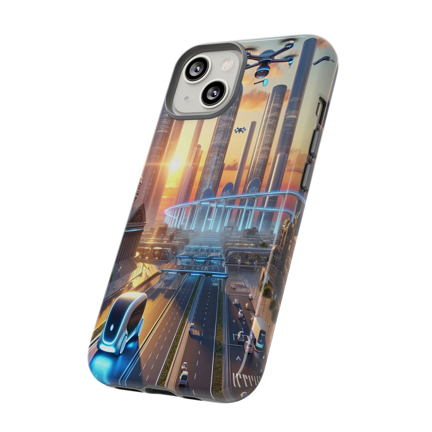 Futuristic Cityscape Unveiled - Phone Case