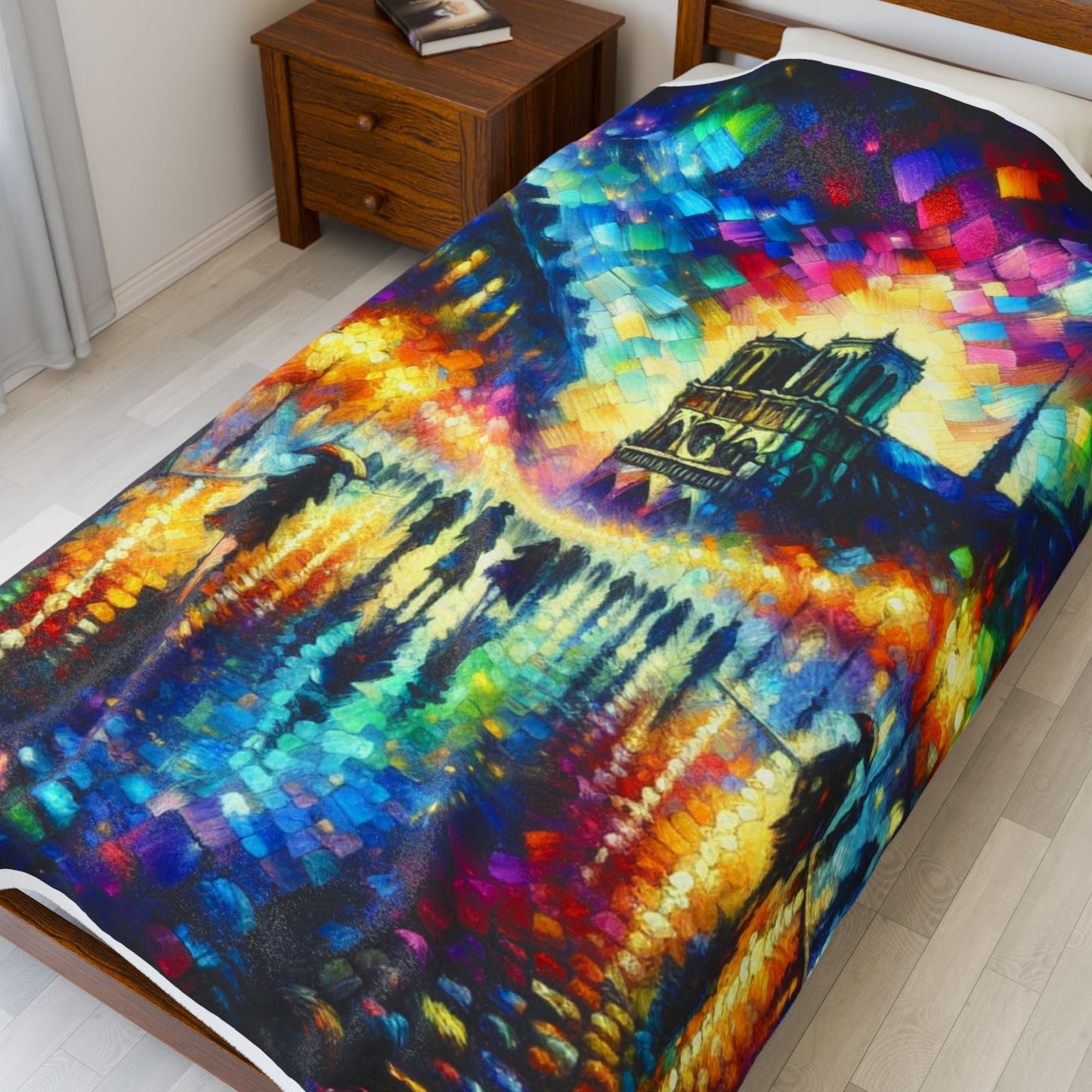 Evening Lights in the Rain - Plush Blanket