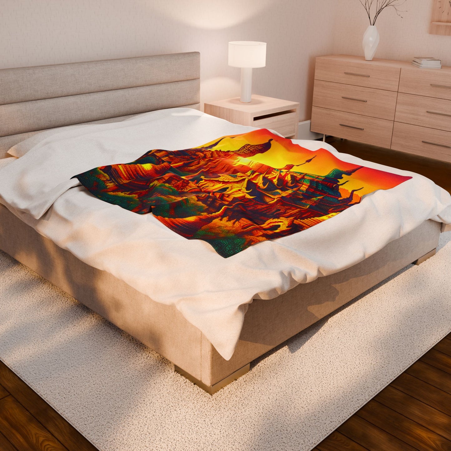 Temple Radiance at Dawn - Plush Blanket