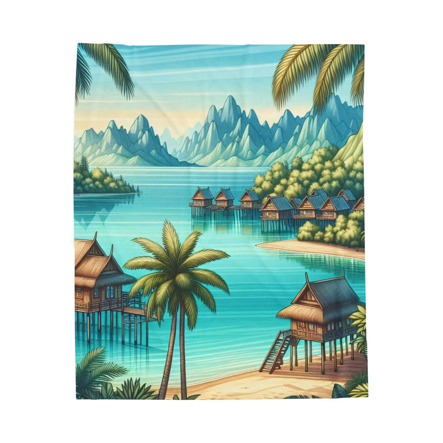 Island Paradise Retreat - Plush Blanket