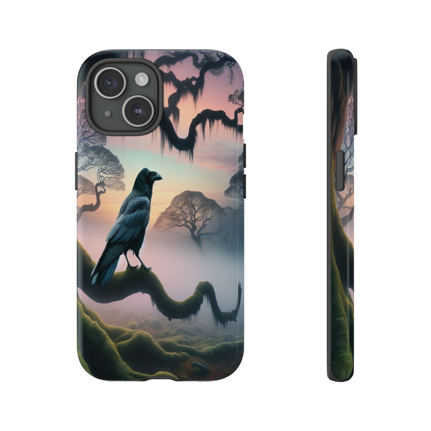 Raven in the Misty Forest - Phone Case