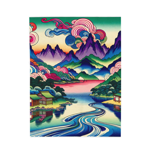 Mystic Landscape Mural - Plush Blanket