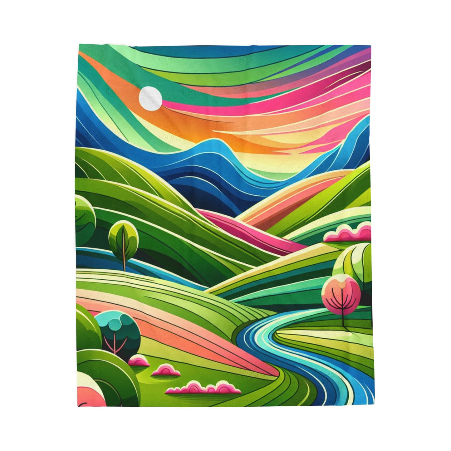 Rolling Green Horizons- Plush Blanket