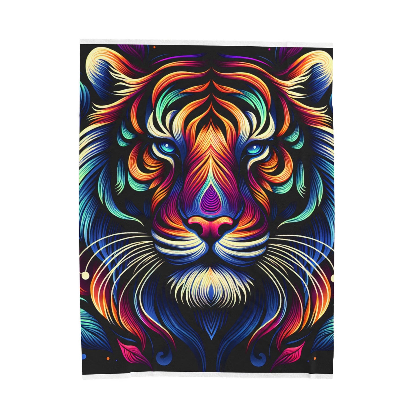 Majestic Beast in Vivid Tones - Plush Blanket