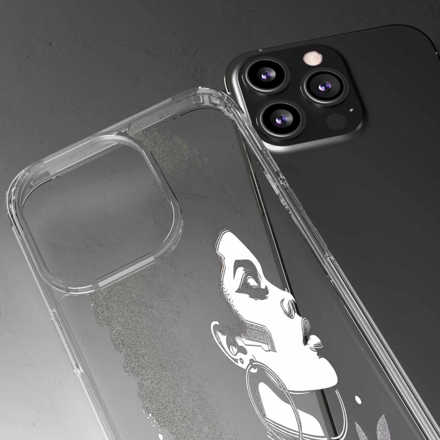 Transparent Afro Goddess Portrait Iphone Case Compatible With Iphone 16 15 14 - Clear Phone Cover