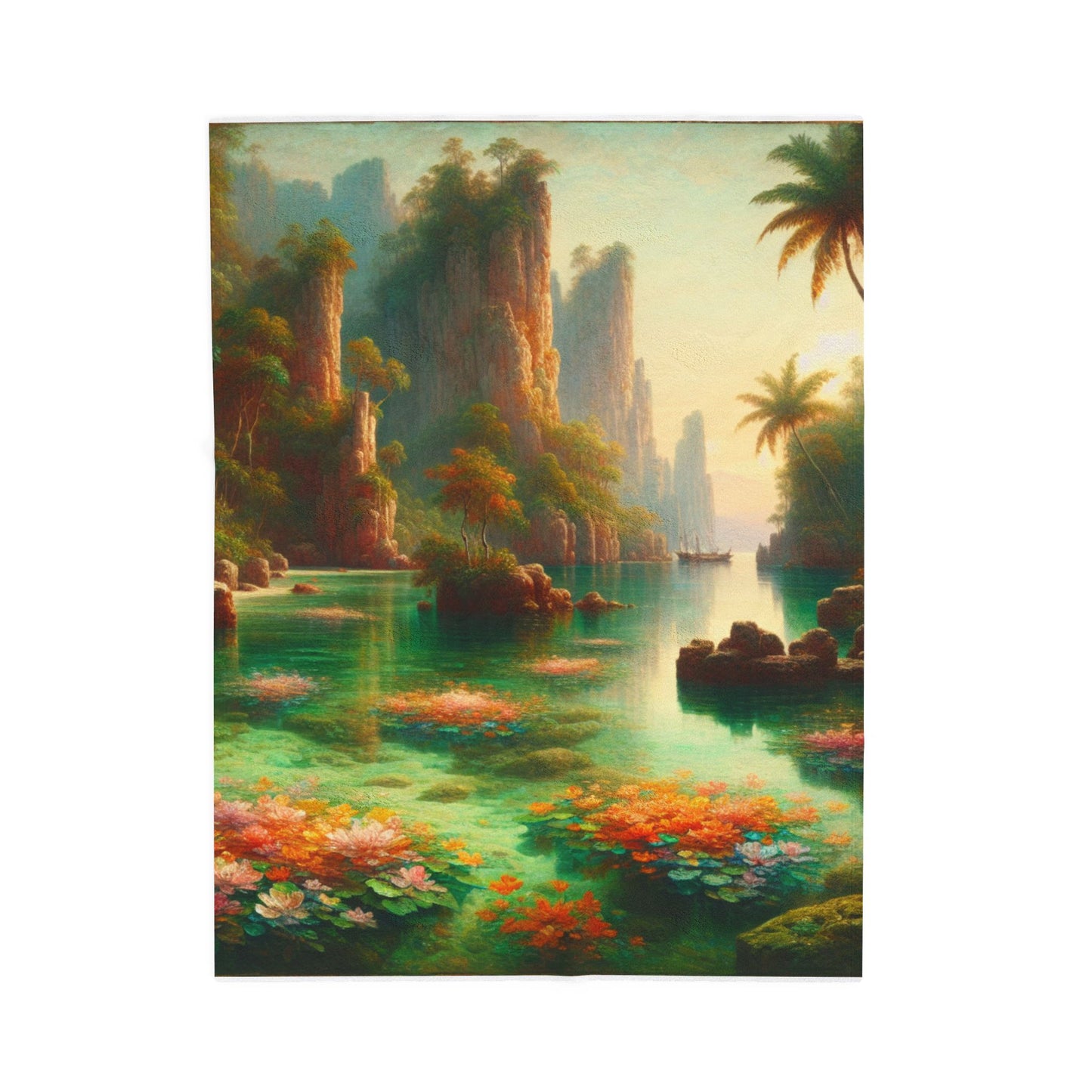 Hidden Lotus Paradise- Plush Blanket