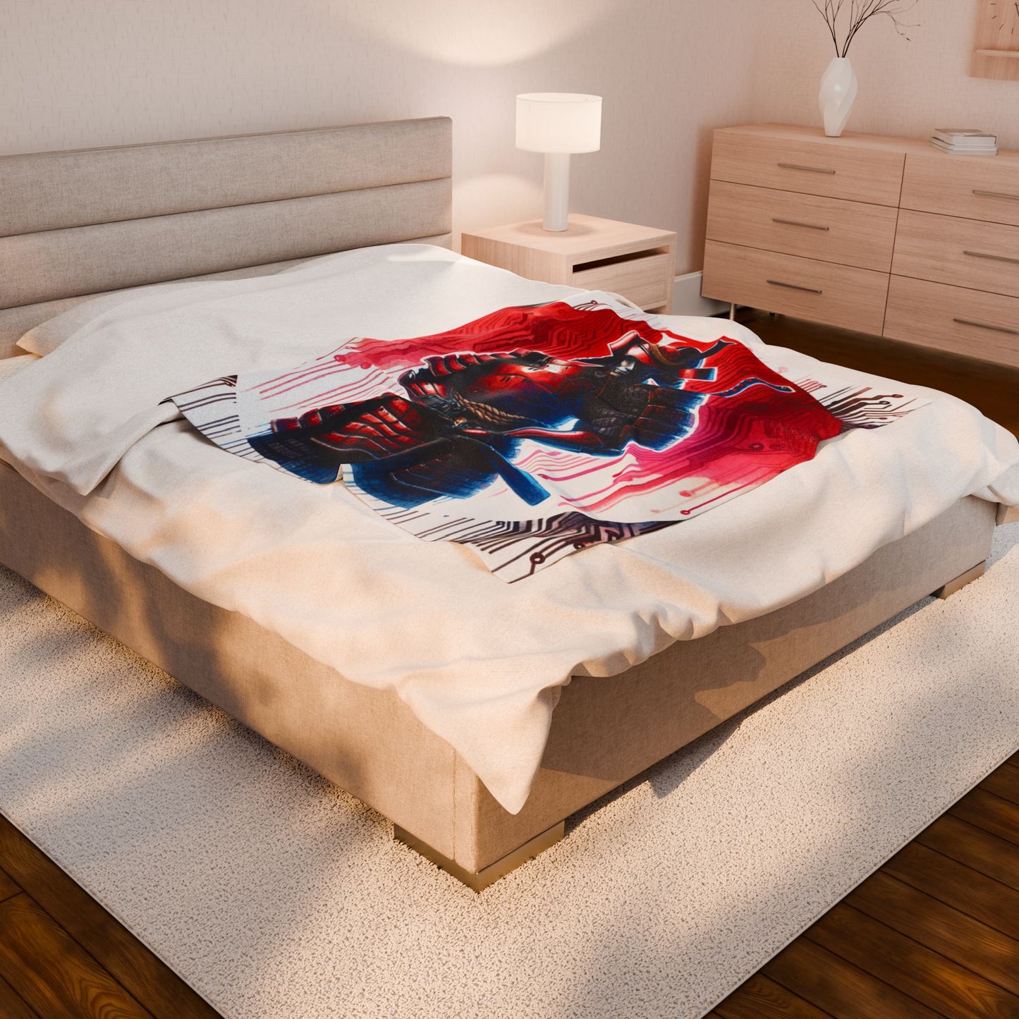 Samurai Cyber Nexus - Plush Blanket