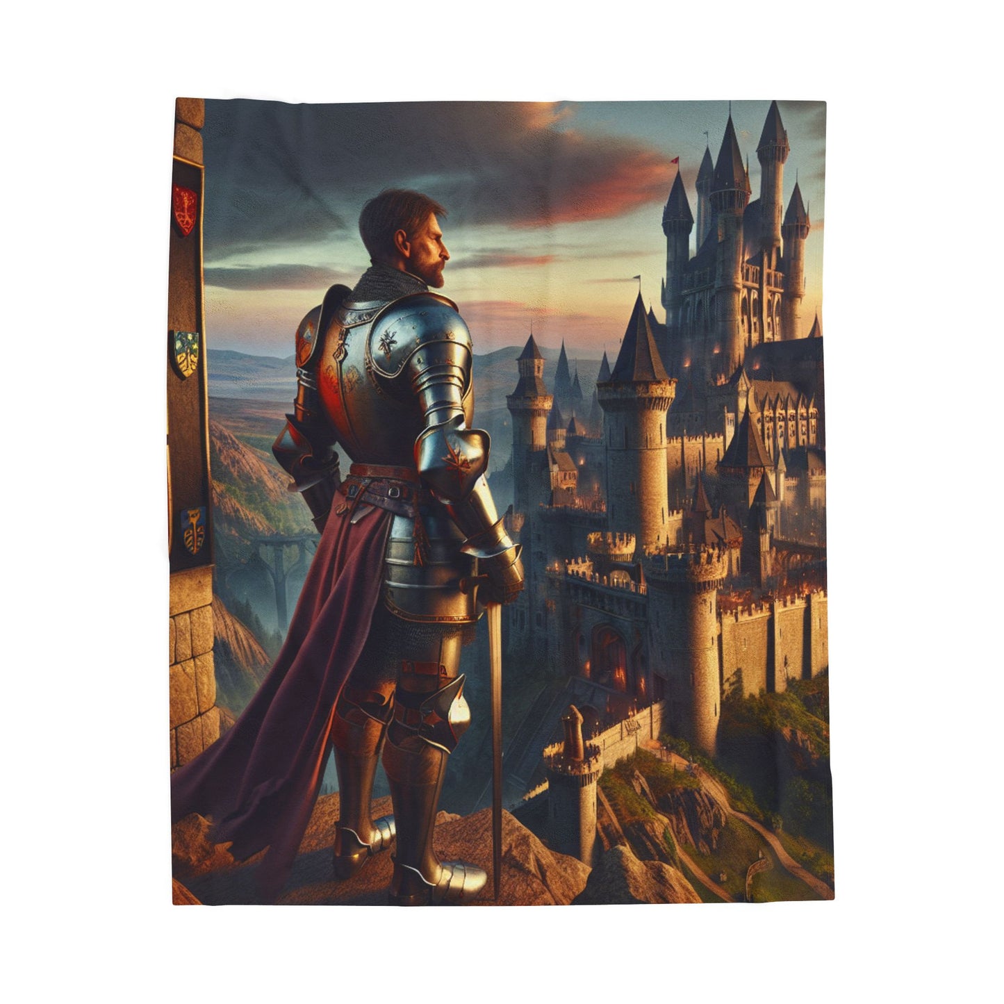 Sentinel at Sunset Castle- Plush Blanket