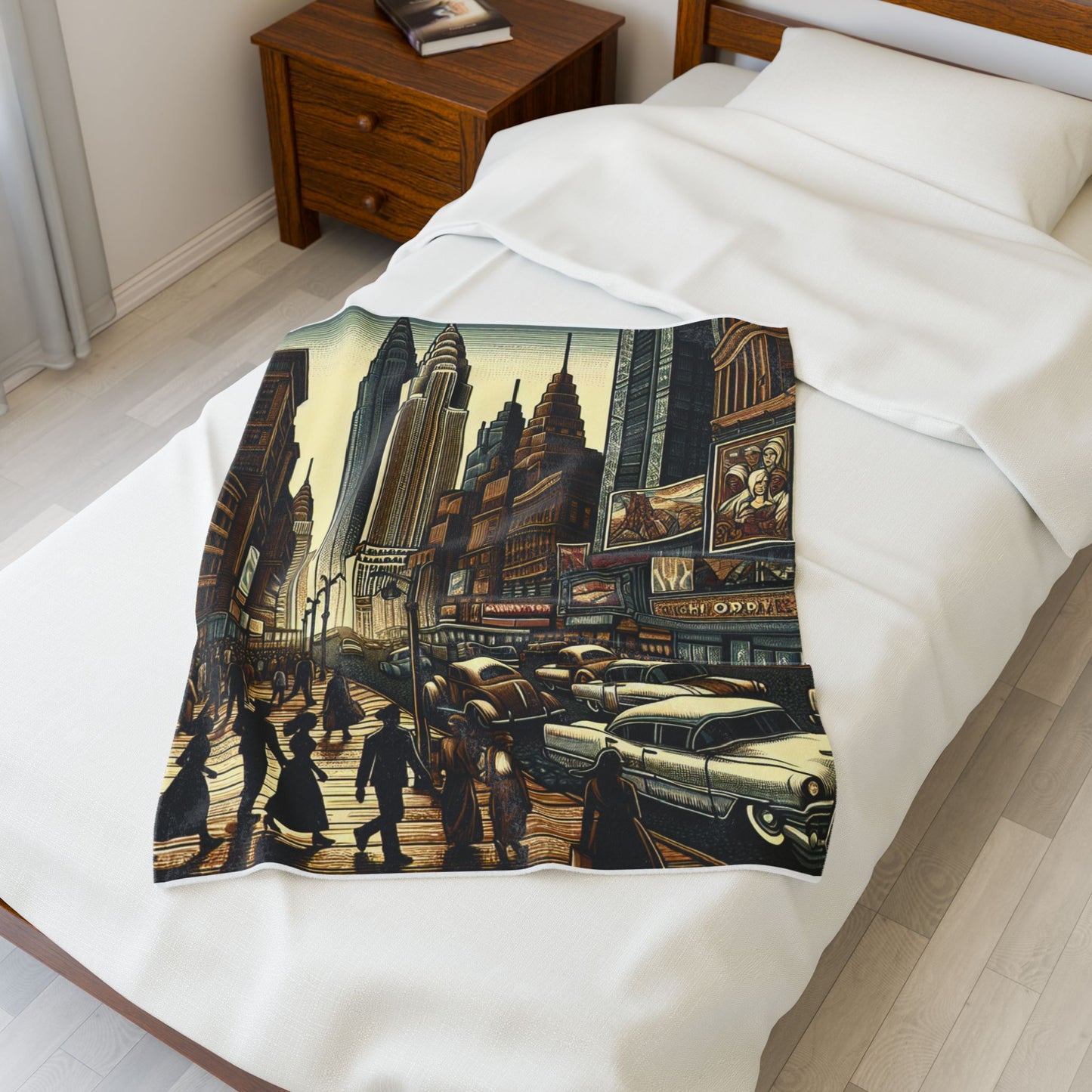 City Life Panorama - Plush Blanket