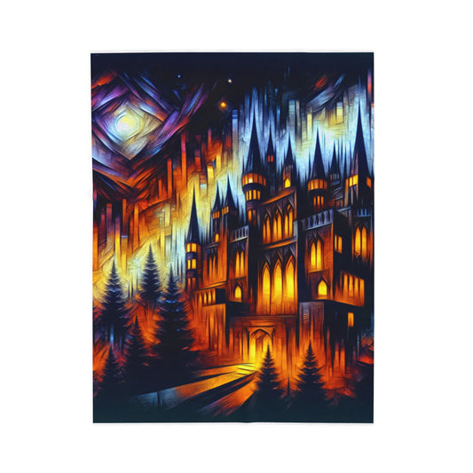 Luminescent Citadel in the Woods - Plush Blanket