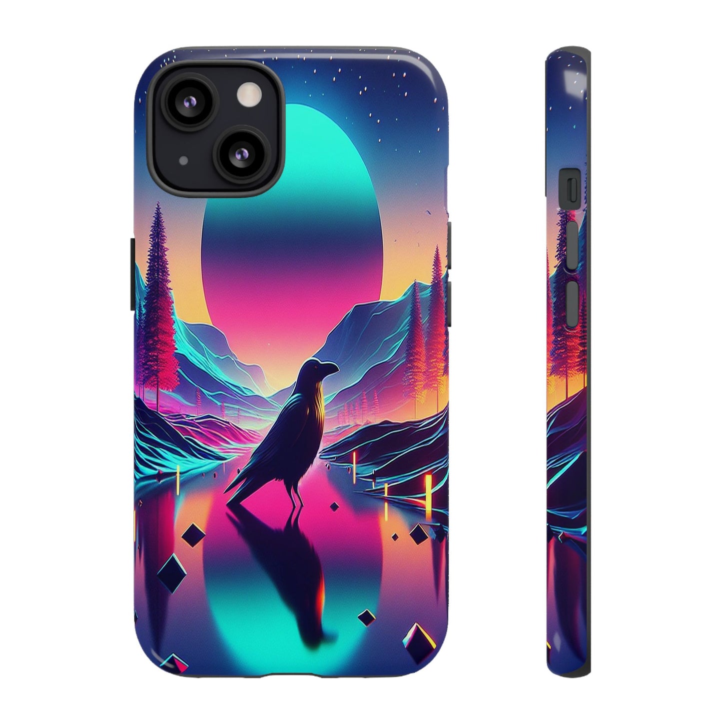Celestial Horizon with Raven - Phone Case