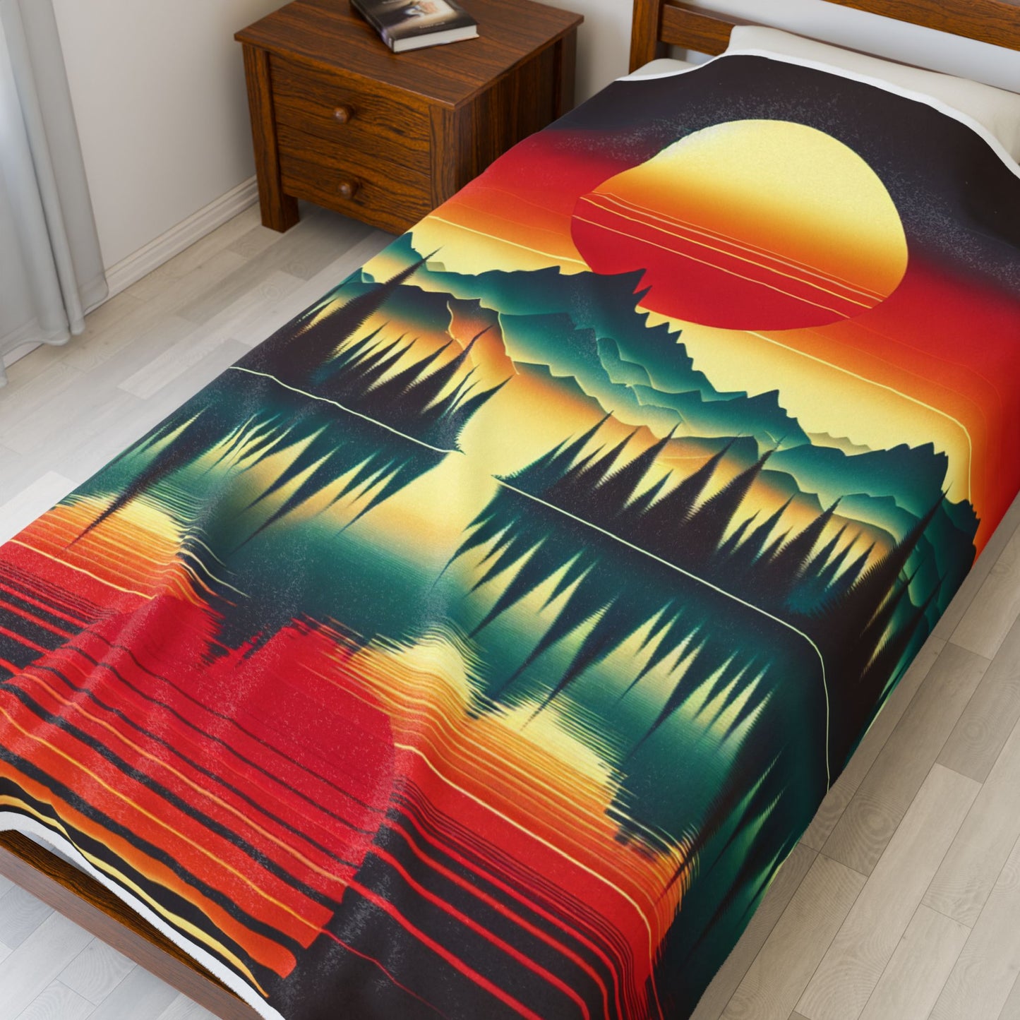 Alpine Glow Reflection- Plush Blanket