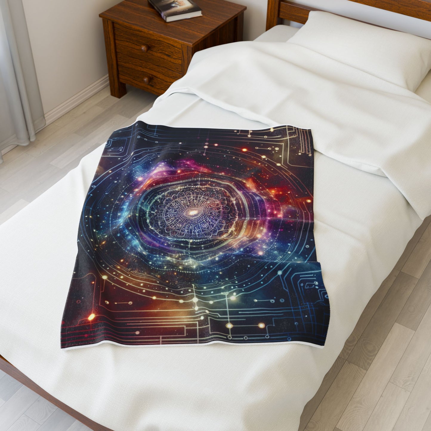 Galactic Mandala Illuminations - Plush Blanket