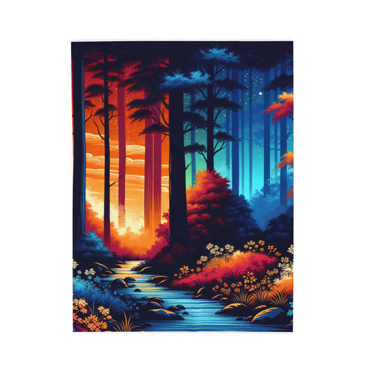 Enchanting Woodlands in Paint - Plush Blanket