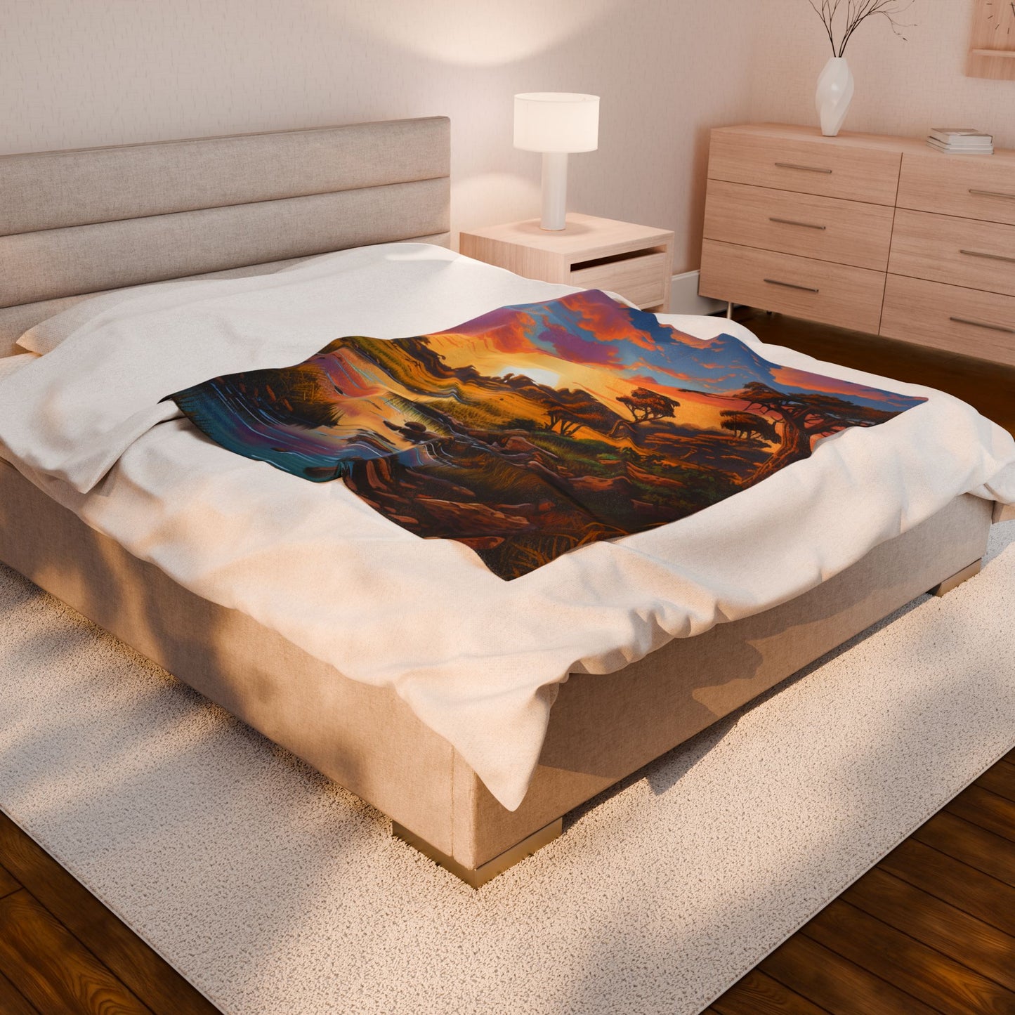 Savanna Sunset Serenity- Plush Blanket