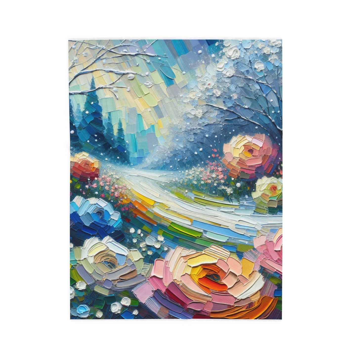 Garden Rainfall Palette- Plush Blanket