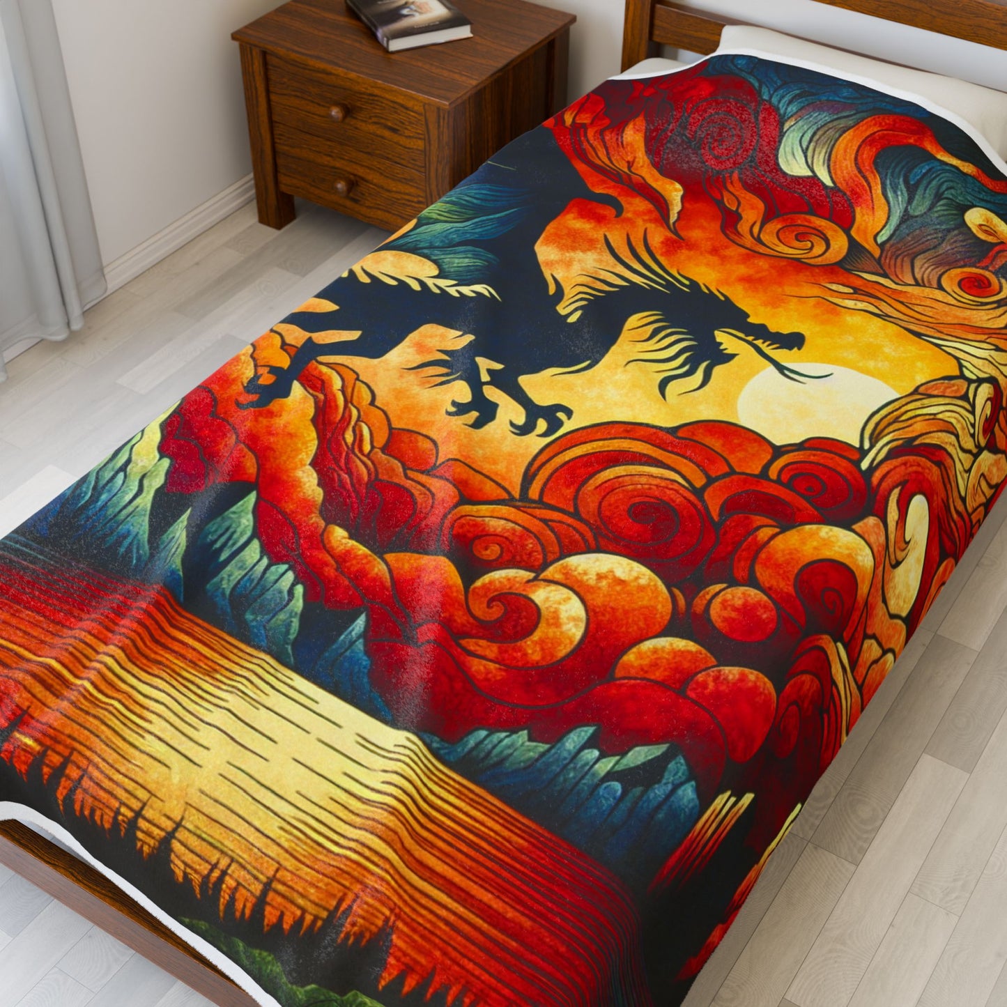 Dragon in Flight - Plush Blanket