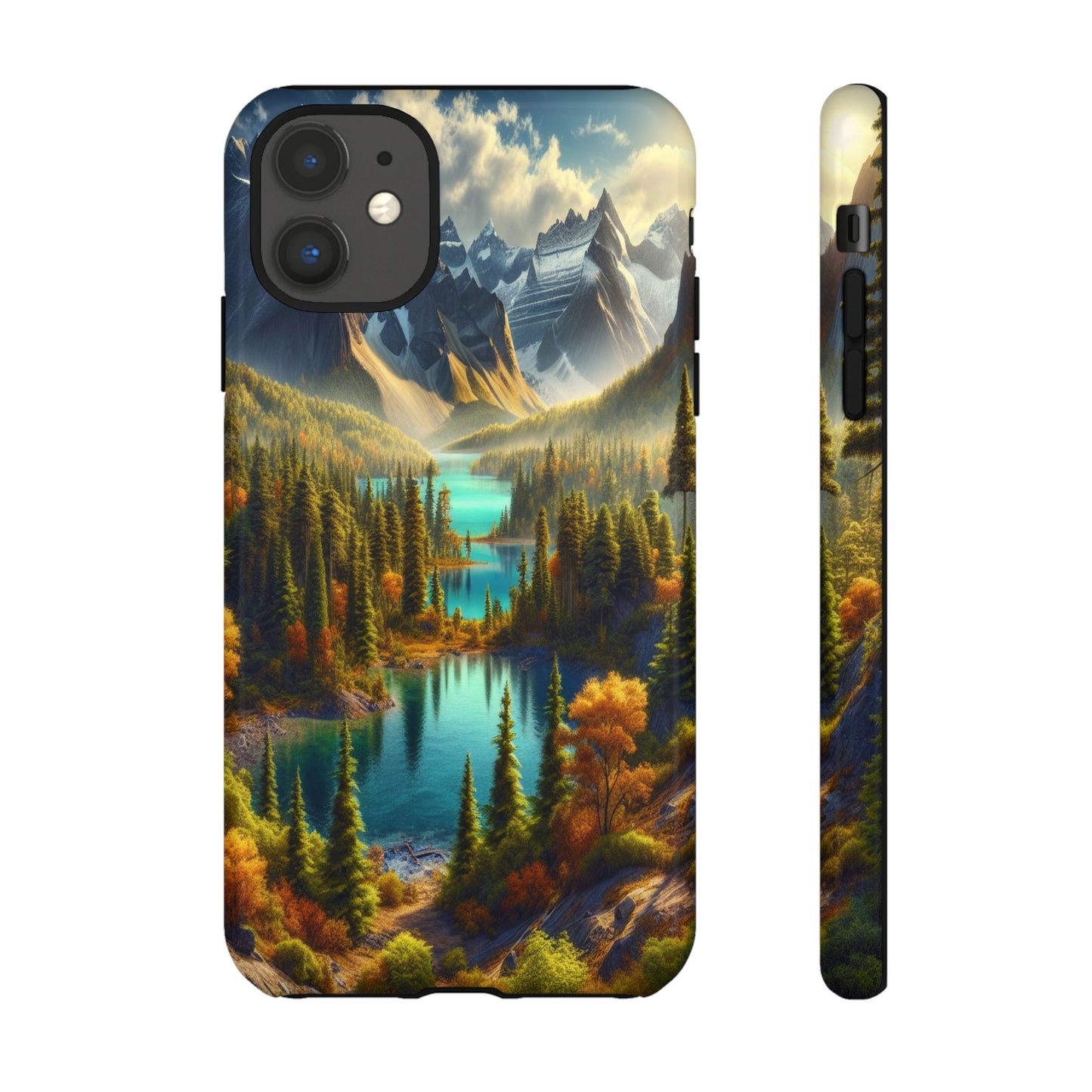 Radiant Peaks and Tranquil Waters - Phone Case