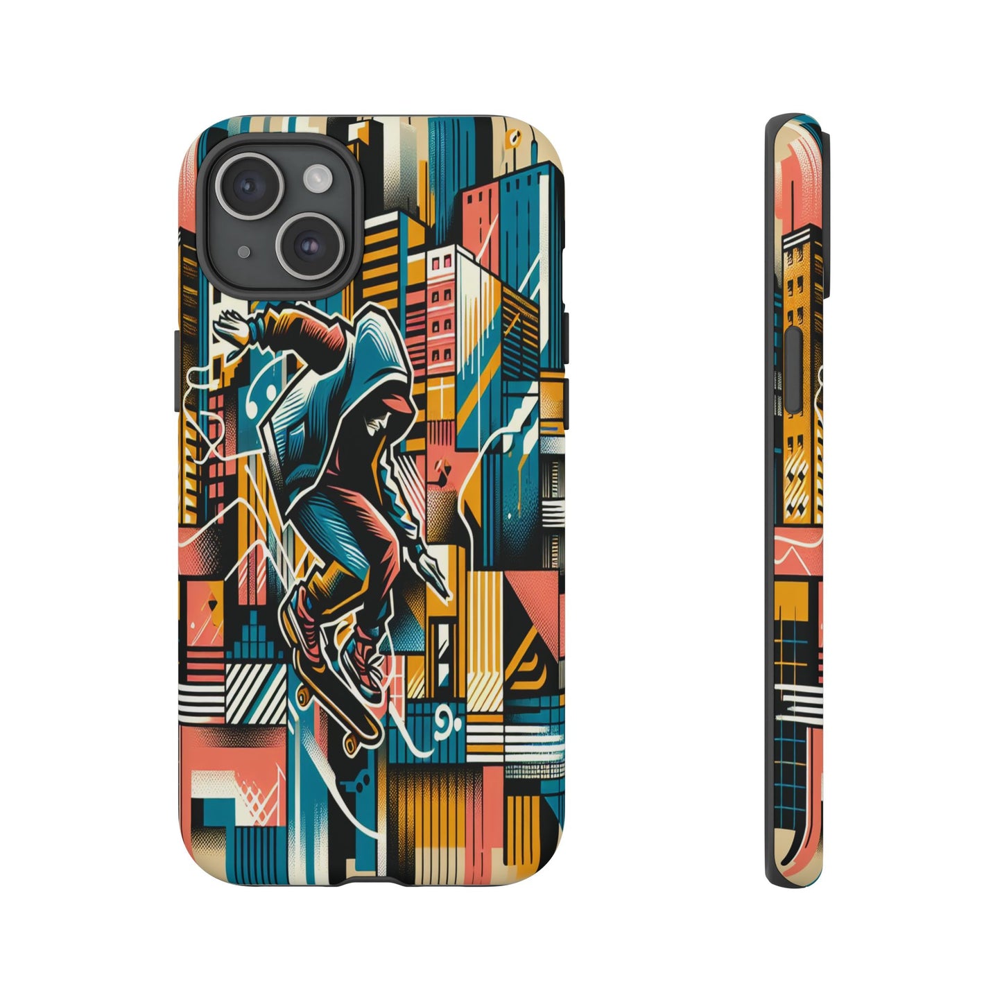 Skater in the Cityscape - Phone Case
