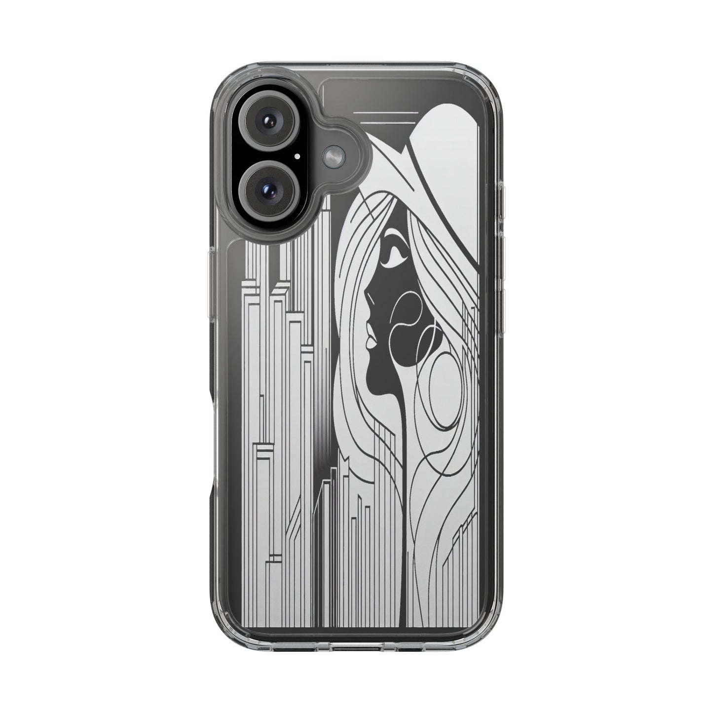 Transparent Silhouette of a Modern Vision Iphone Case Compatible With Iphone 16 15 14 - Clear Phone Cover