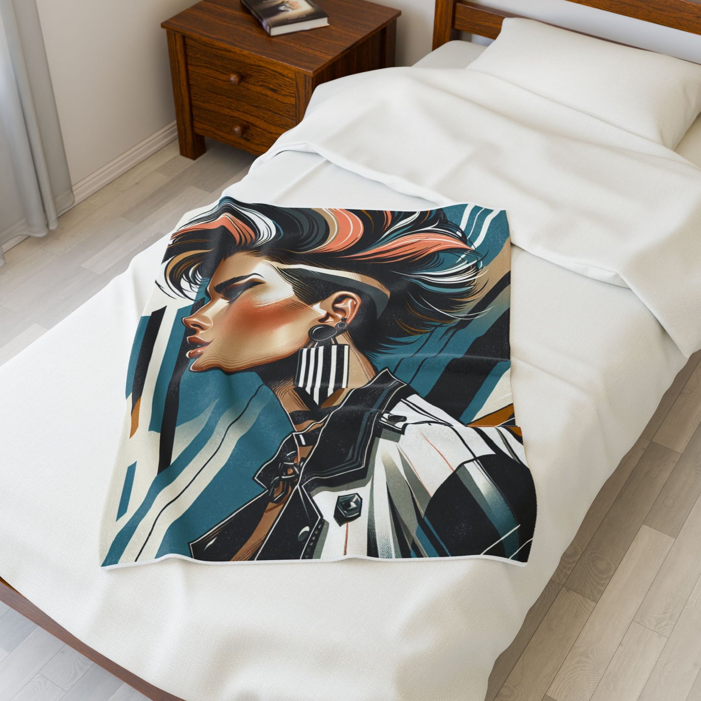 Modern Edge Portrait- Plush Blanket