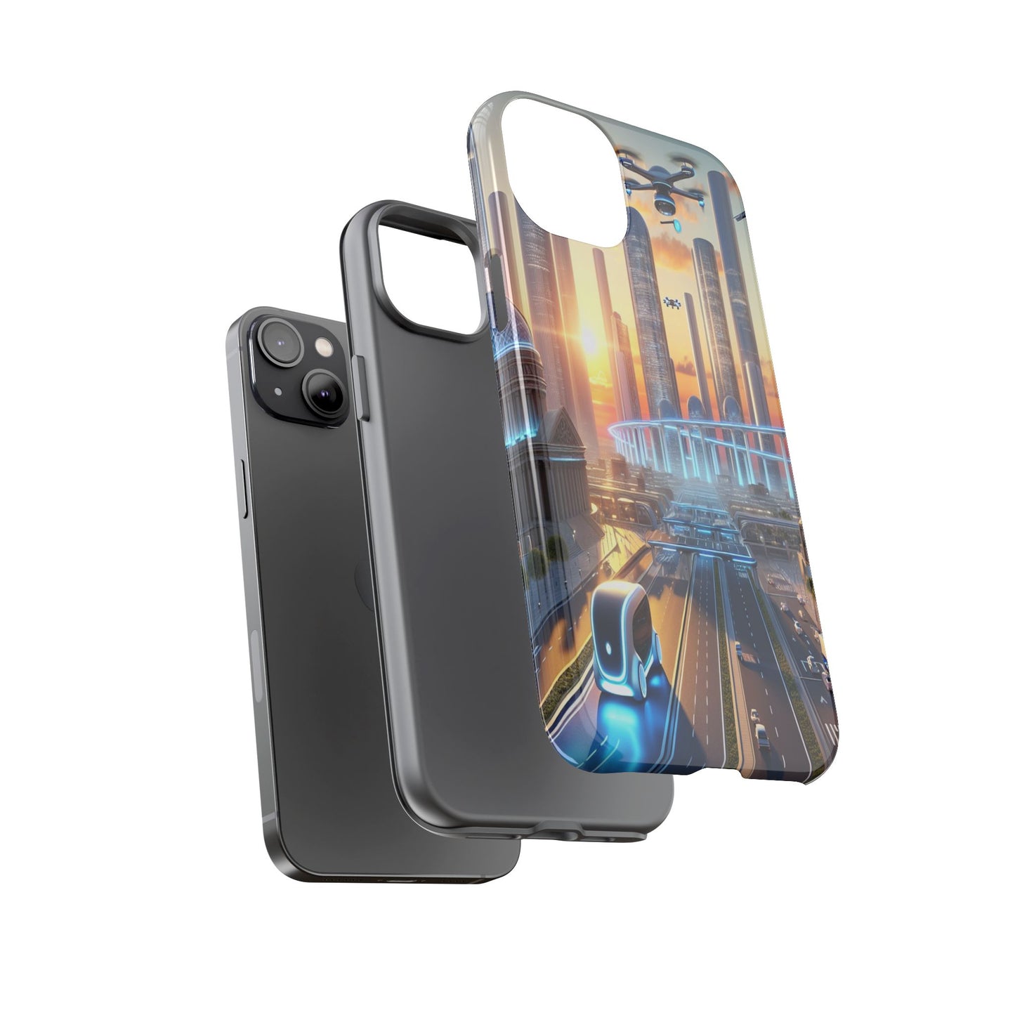 Futuristic Cityscape Unveiled - Phone Case