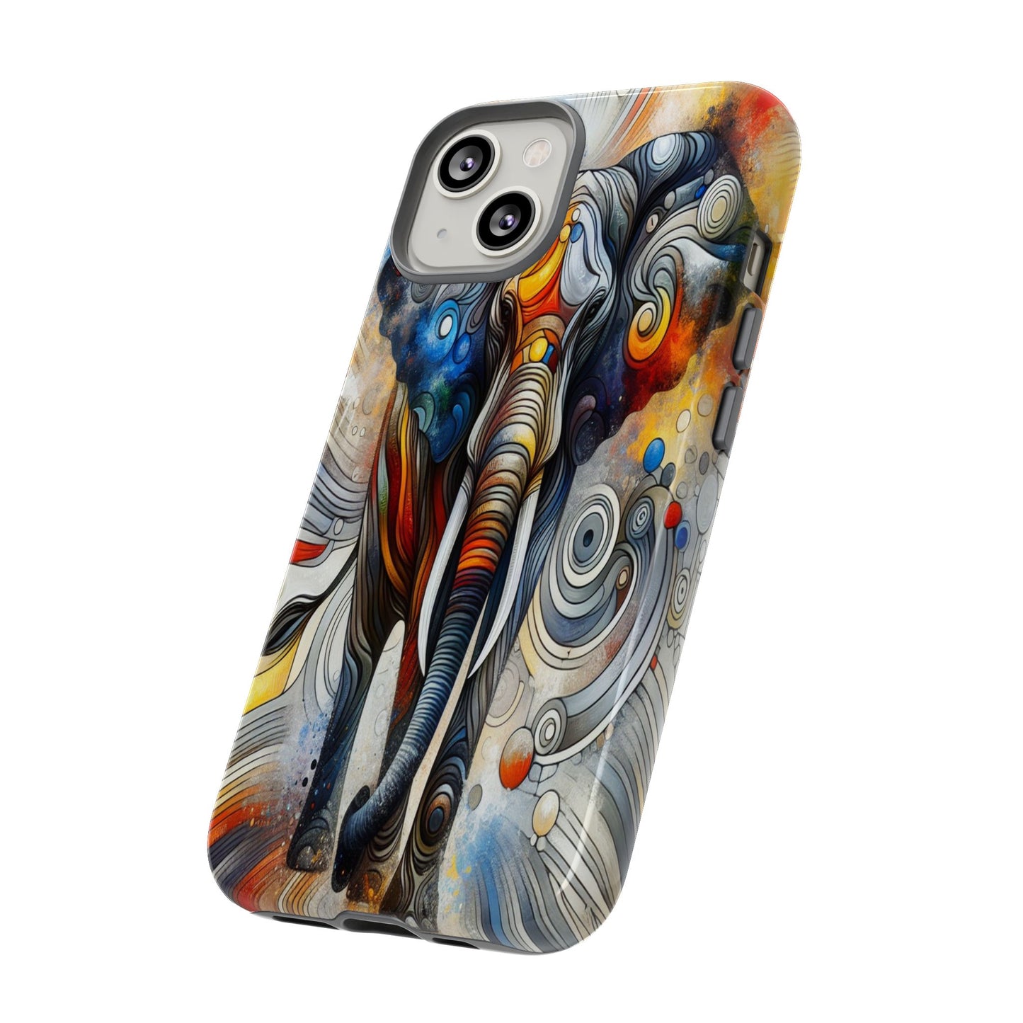 Protective Elephant in Swirling Colors Iphone Case Compatible With Iphone 16 15 14 - Phone Cover