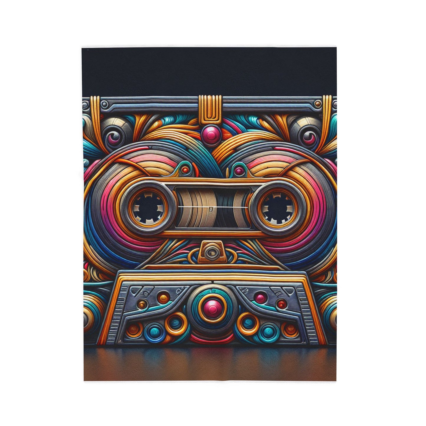 Retro Cassette Artistry - Plush Blanket