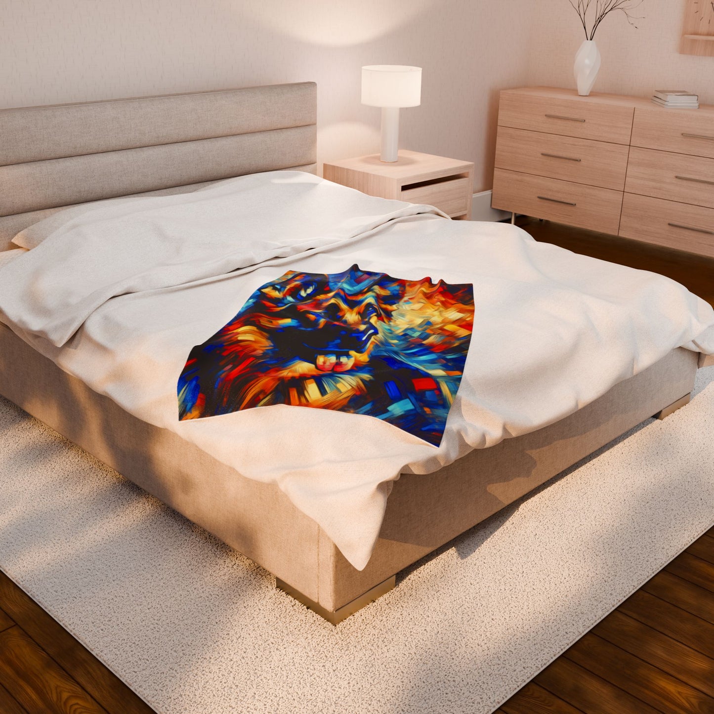 Chromatic Canine Harmony - Plush Blanket