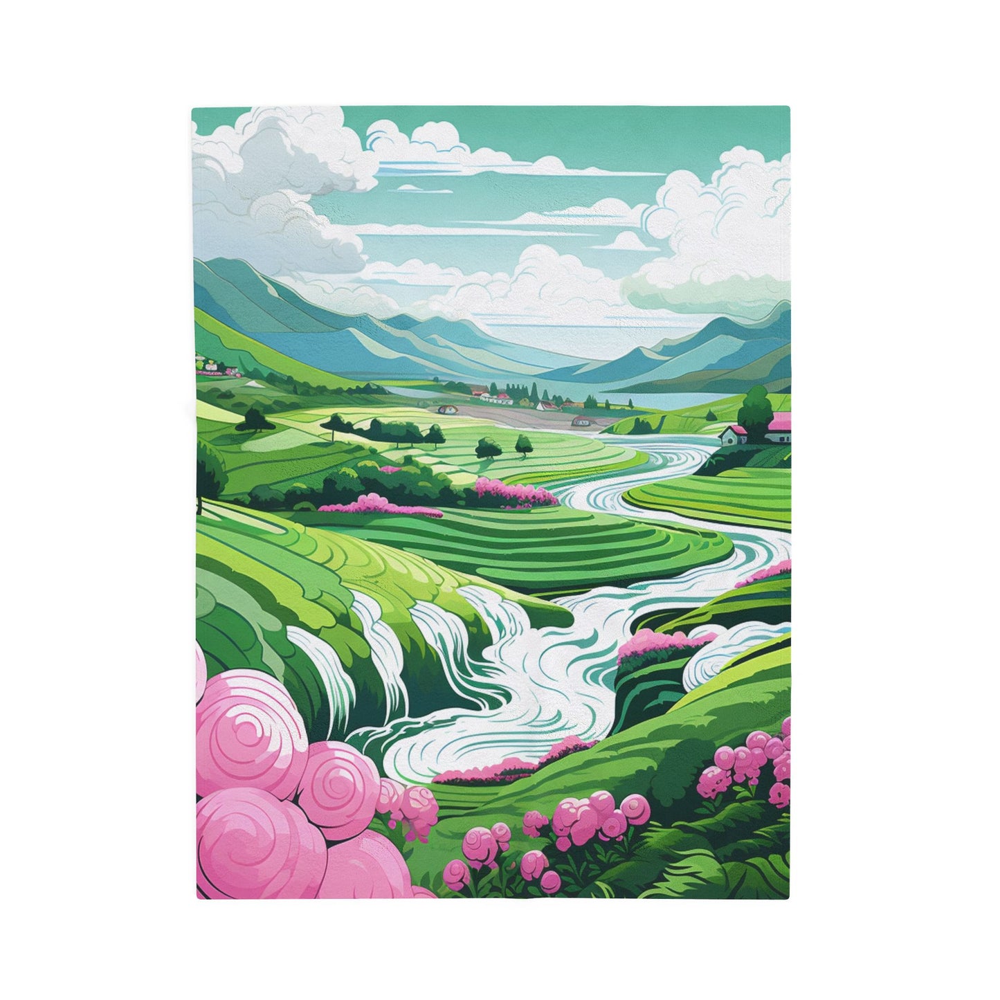 Surreal Blossom Valley- Plush Blanket