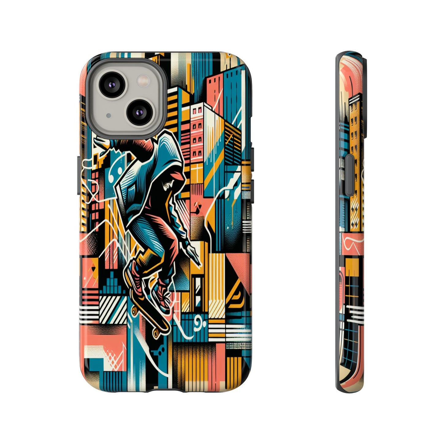 Skater in the Cityscape - Phone Case