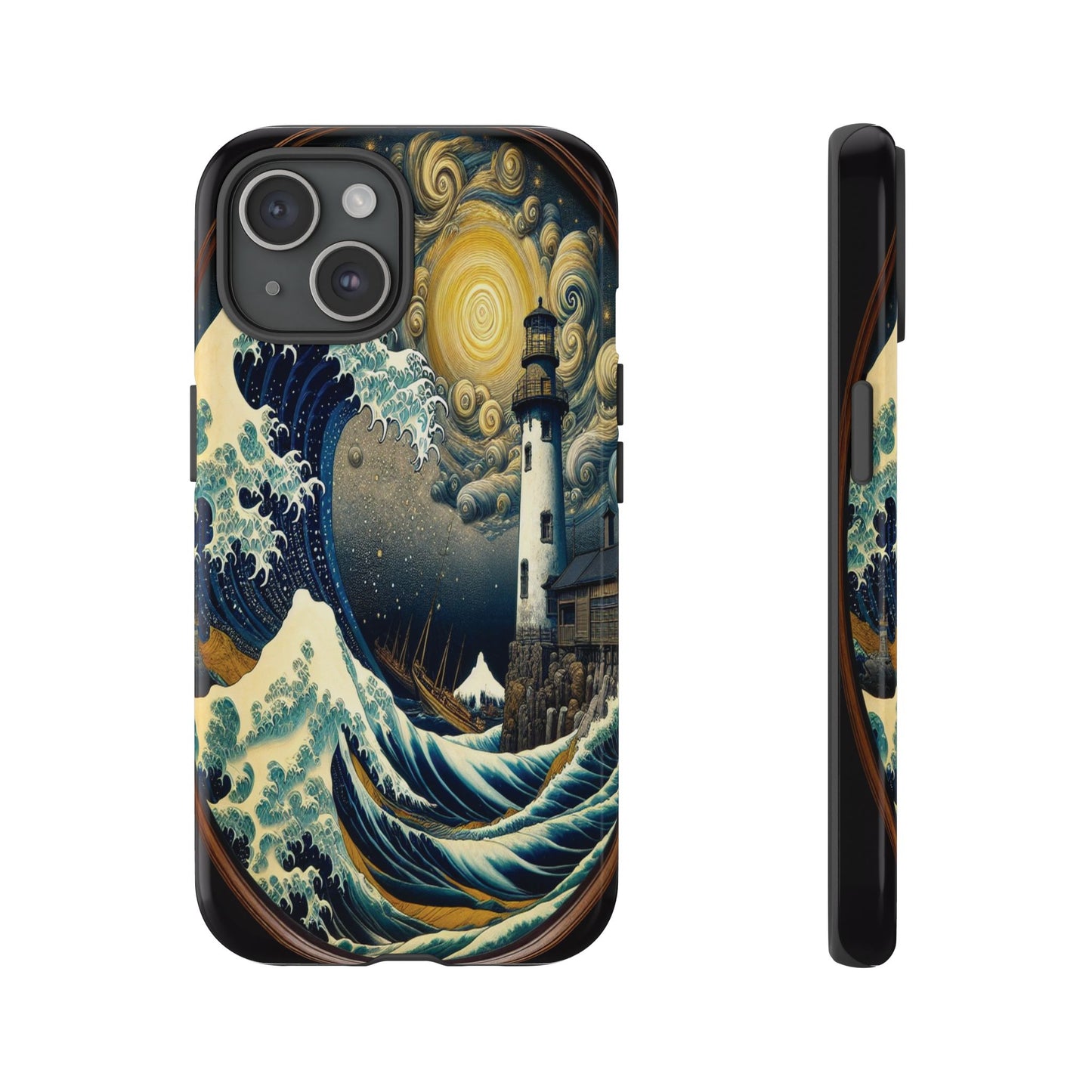 Protective Lighthouse Amidst Celestial Waves Iphone Case Compatible With Iphone 16 15 14 - Phone Cover