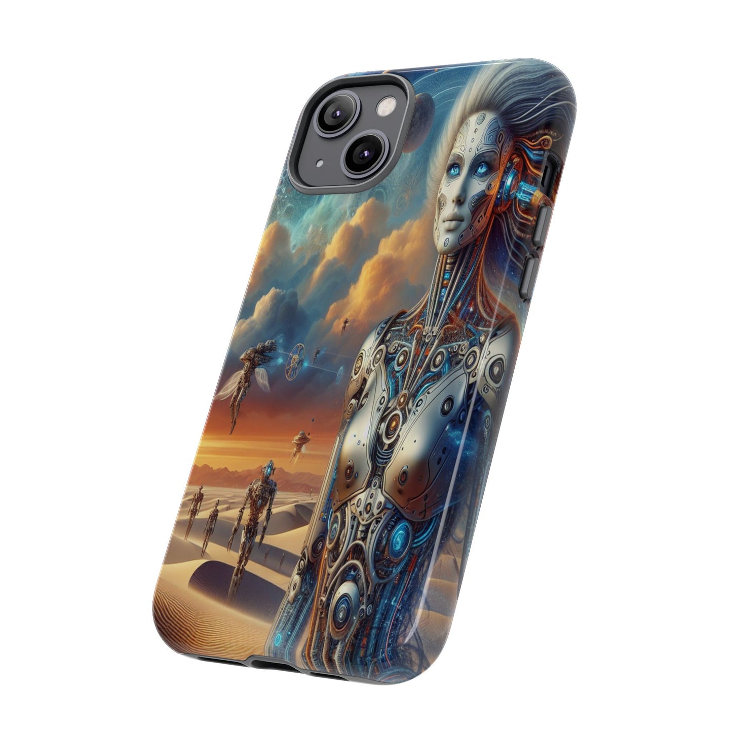 Protective Futuristic Wanderers in the Dunes Iphone Case Compatible With Iphone 16 15 14 - Phone Cover