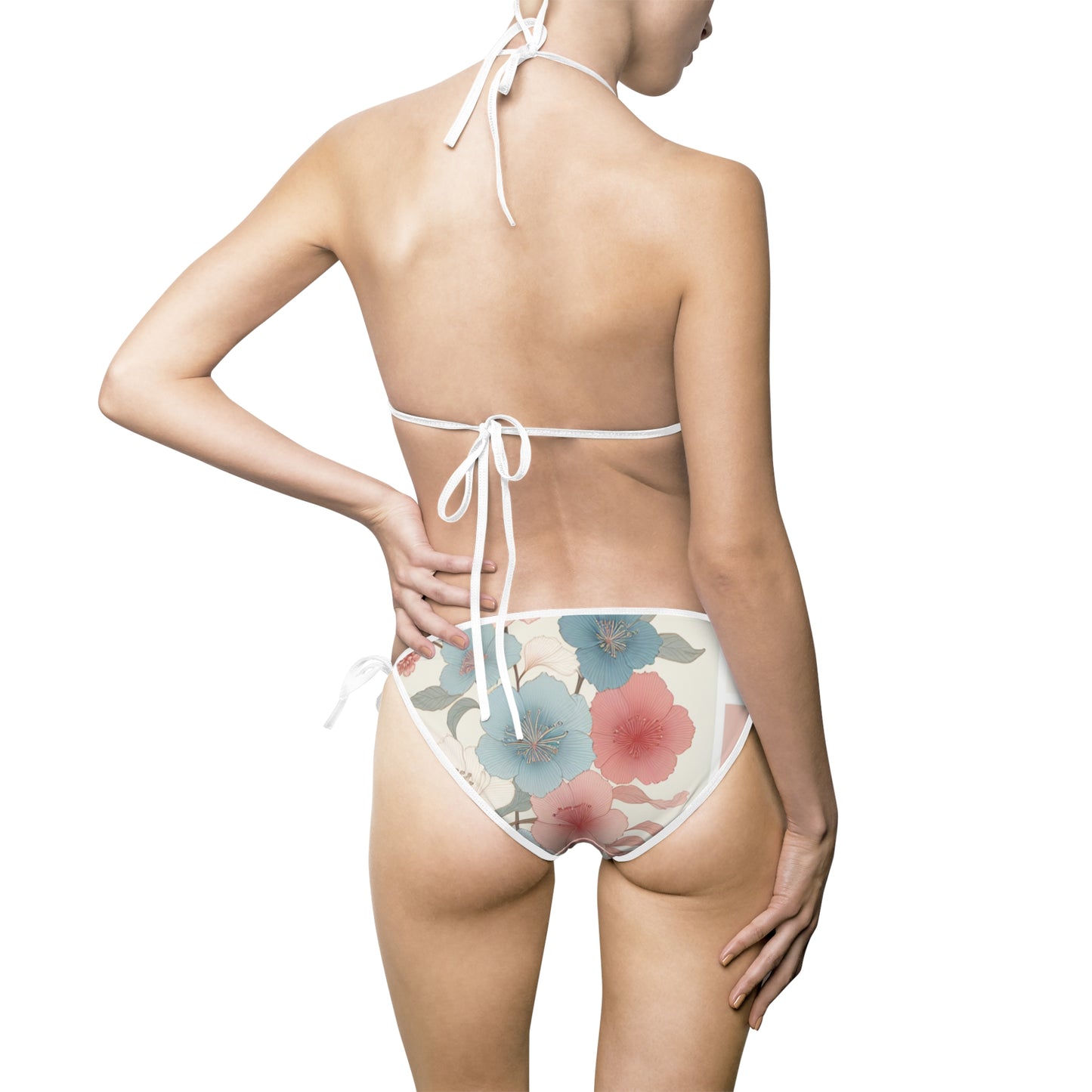 Women's Pastel Petals Panorama Bikini Swimsuit