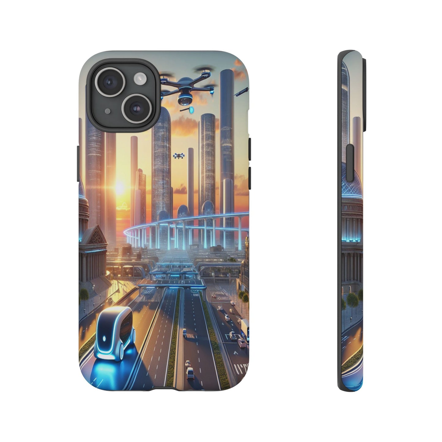 Futuristic Cityscape Unveiled - Phone Case