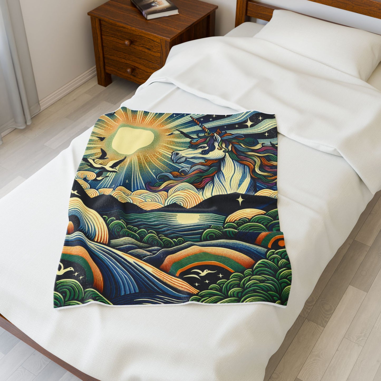 Mystical Unicorn Oasis - Plush Blanket