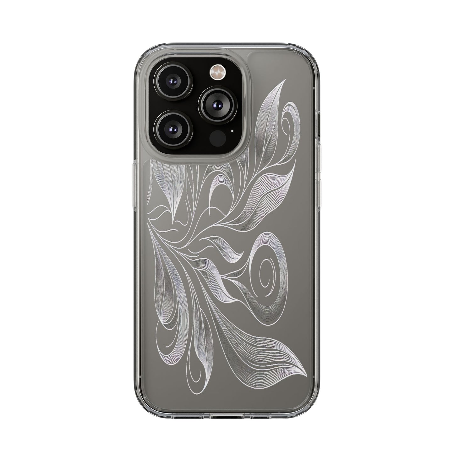 Transparent Nature's Embrace in Linework Iphone Case Compatible With Iphone 16 15 14 - Clear Phone Cover