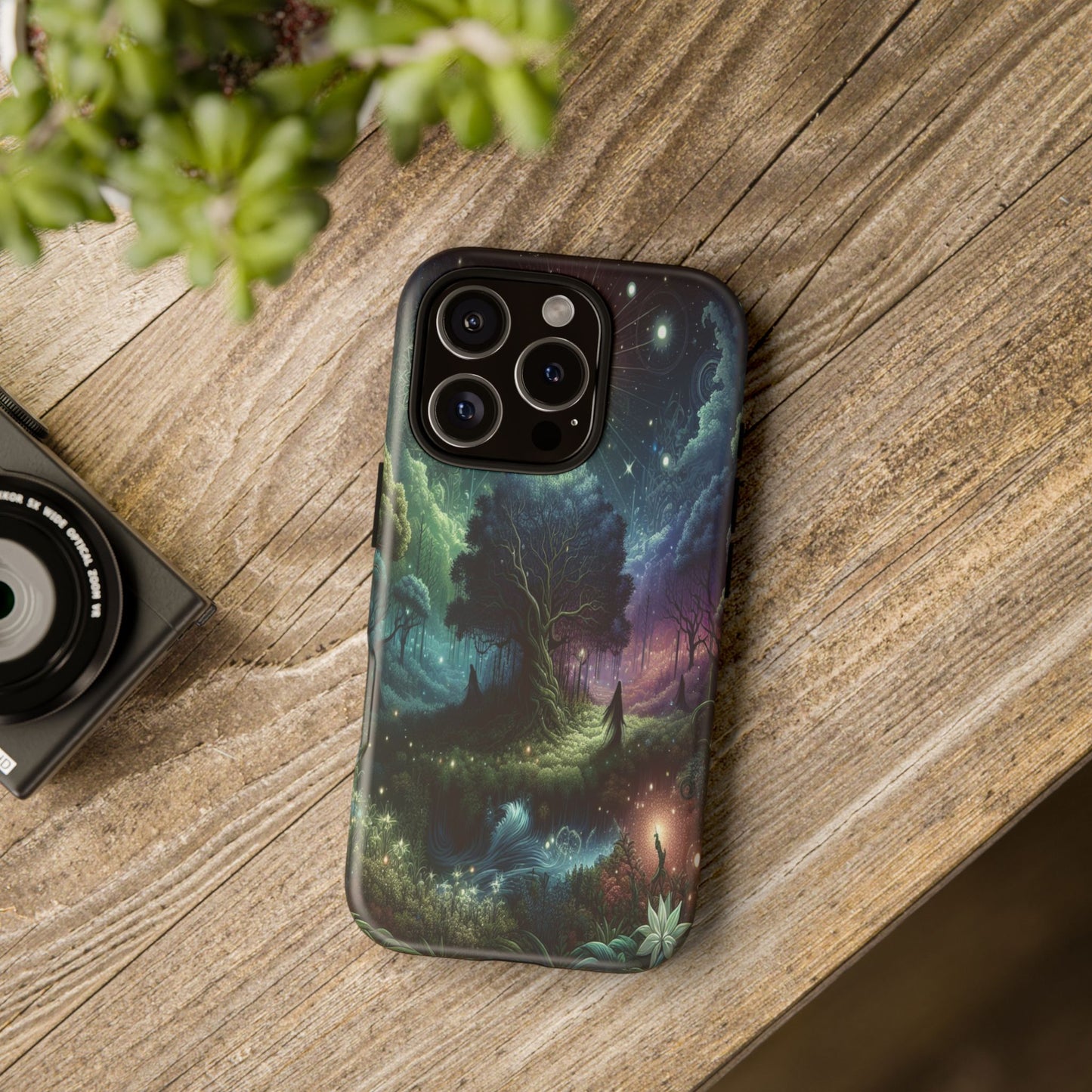 Luminous Forest Nightscape - Phone Case